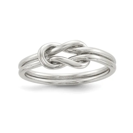 Solid 925 Sterling Silver Love Knot Ring Band Size 6 | Walmart (US)