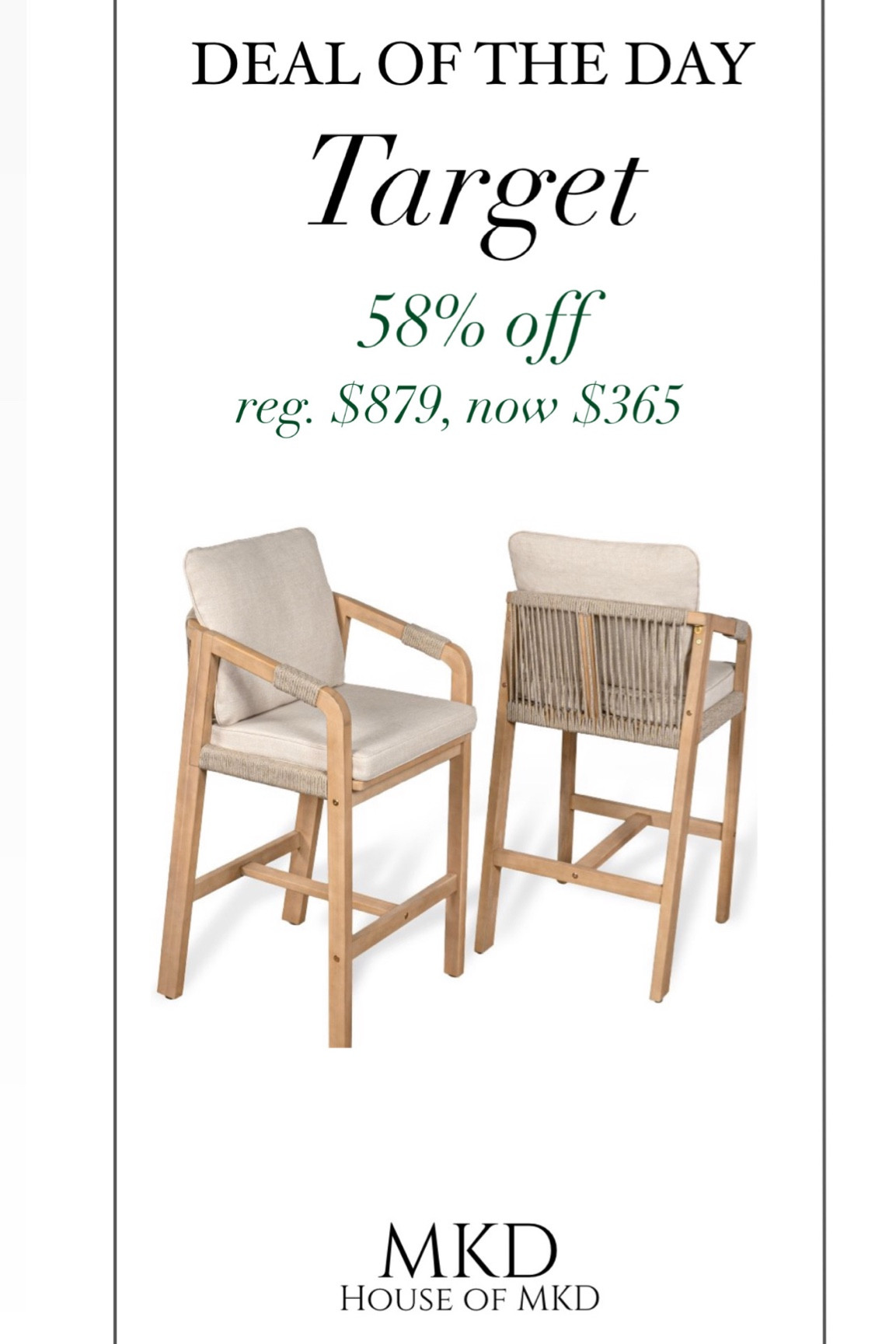 Deal of the Day. Over half off, these outdoor modern coastal bar stools are such a steal! 

#LTKSeasonal #LTKSaleAlert #LTKHome
