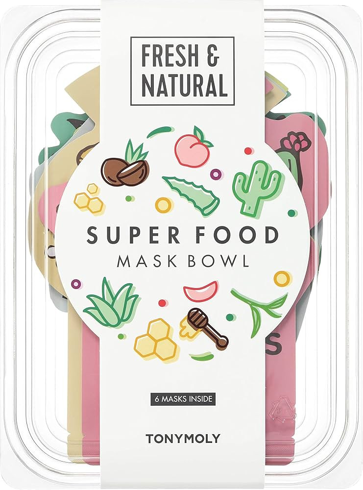 TONYMOLY Super Food Bowl Face Sheet Mask, Korean Sheet Mask Set, Easter Basket Stuffer, Replenish... | Amazon (US)