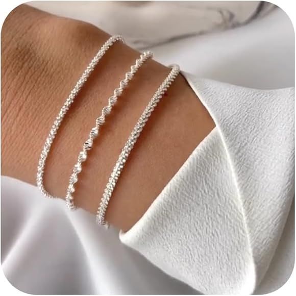 Misearo Dainty Layered Beaded Bracelet for Women, Charm Preppy Gold/Silver Bracelets Jewelry for ... | Amazon (US)