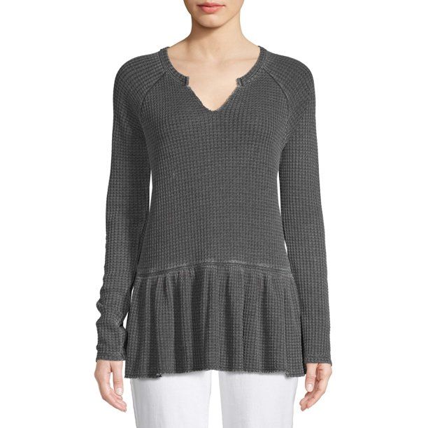 Time and Tru - Time and Tru Women's Thermal Peplum Top - Walmart.com | Walmart (US)