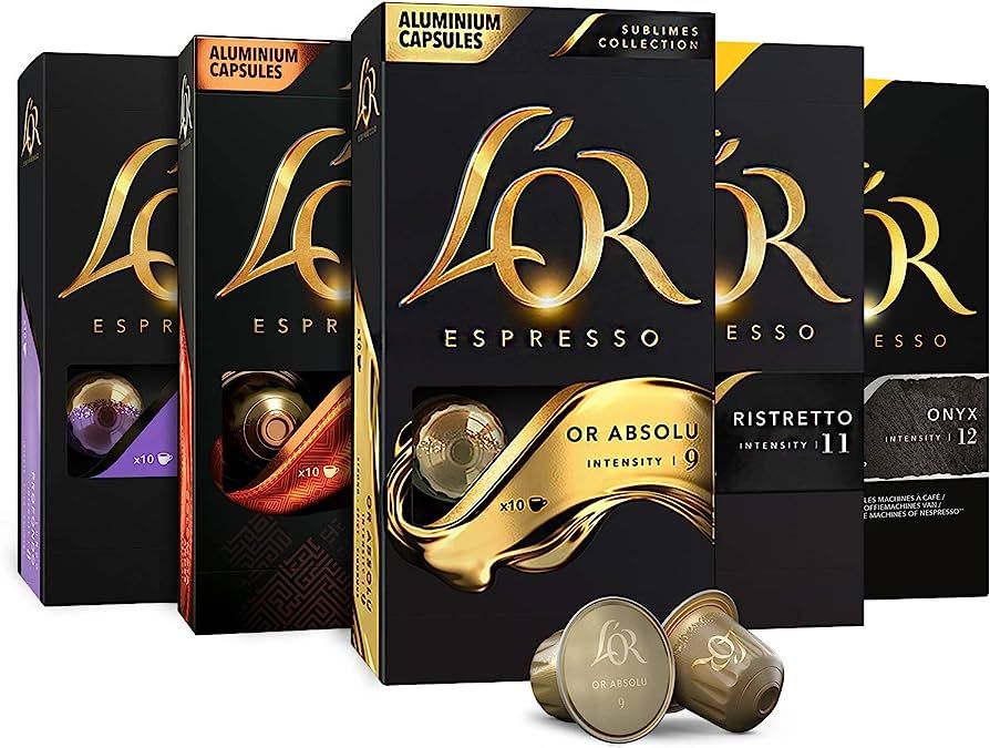 L'OR Espresso Capsules, 50 Count Variety Pack, Single-Serve Aluminum Coffee Capsules Compatible w... | Amazon (US)