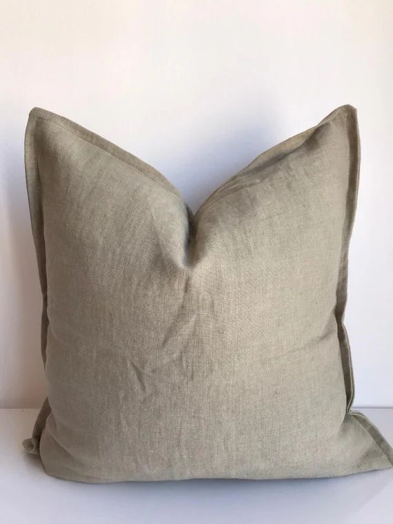 SALE Beige Linen Pillow Case 18x18inc Linen Cushion Cover | Etsy | Etsy (US)