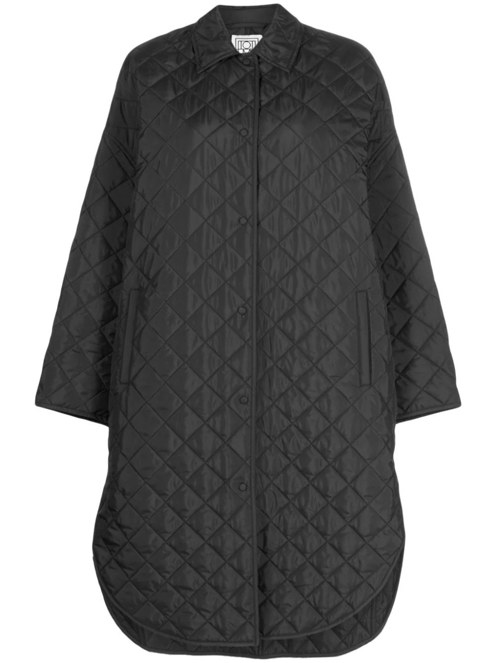 TOTEME quilted cocoon coat - Black | Farfetch Global