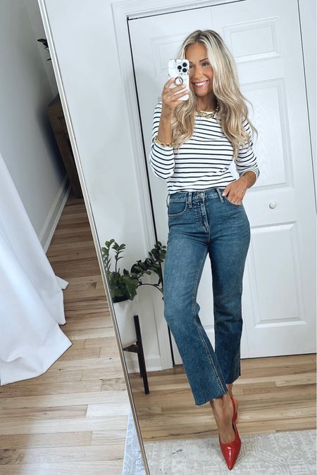 Capsule fall outfit
Striped shirt outfit 