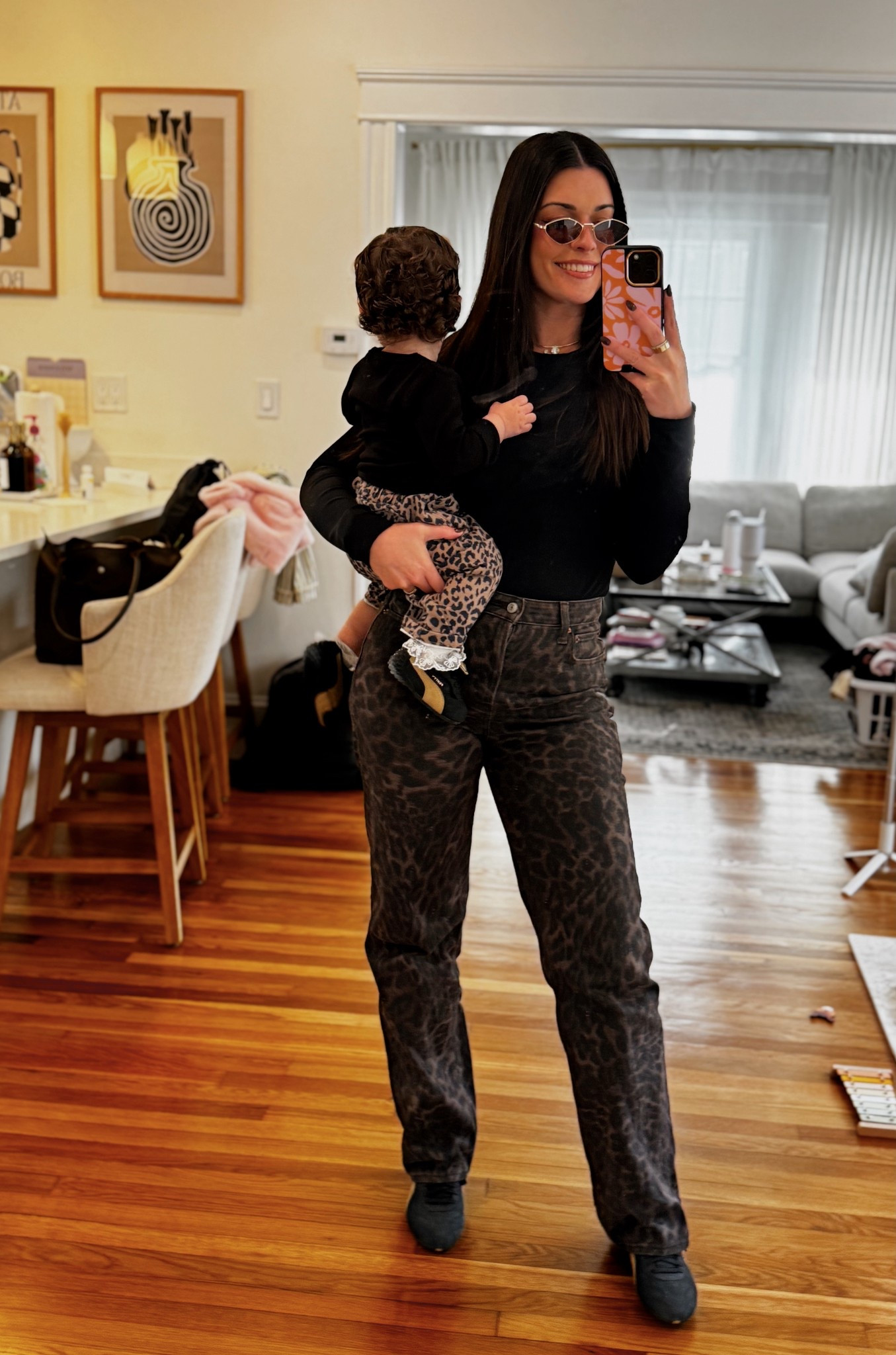 Mommy and me matching outfits with our leopard jeans 

#LTKmomlife #LTKBaby #LTKootd