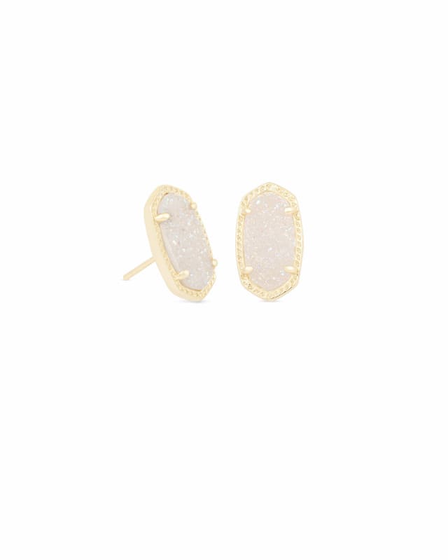 Ellie Gold Stud Earrings in Iridescent Drusy | Kendra Scott