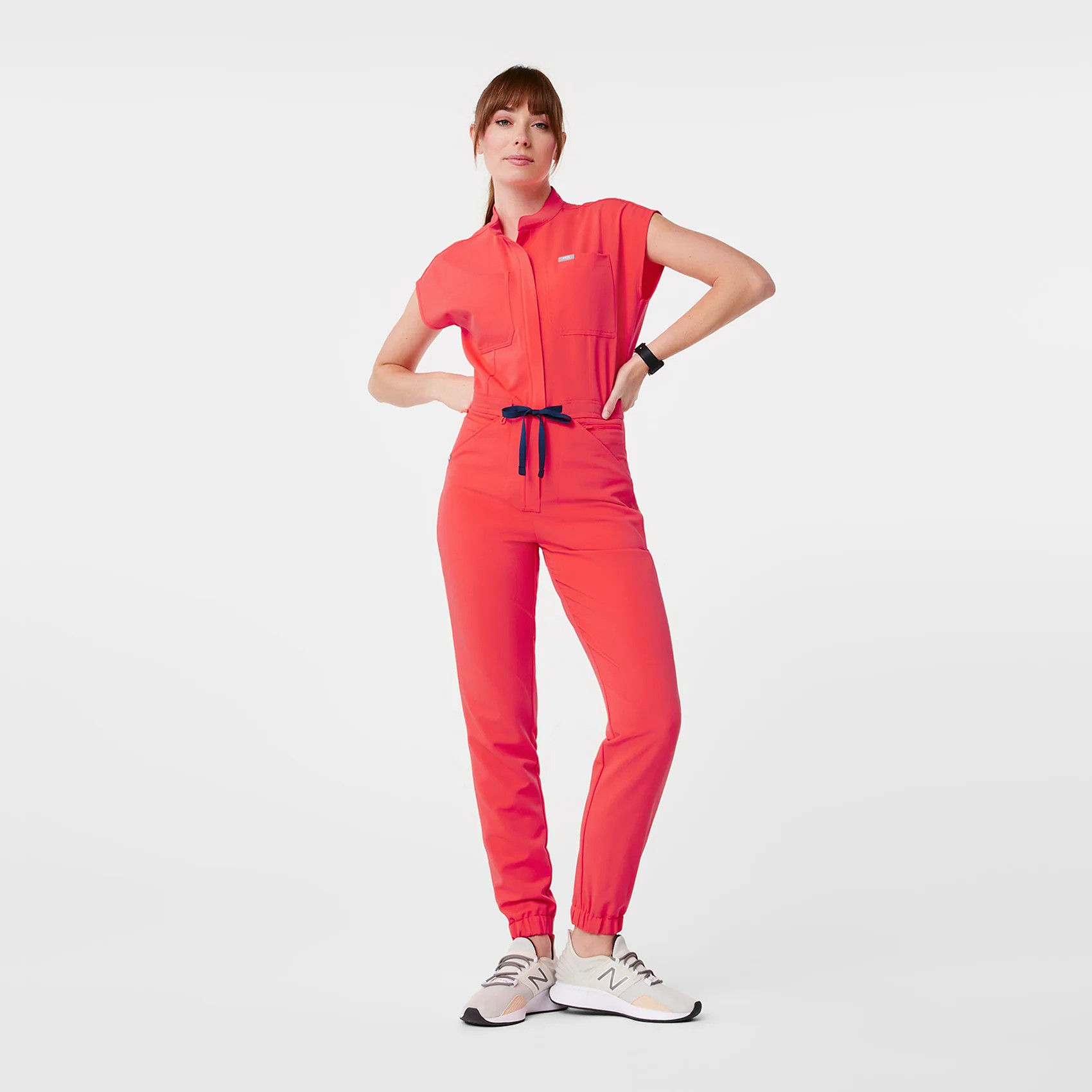 Women’s Rafaela Cargo ScrubJumpsuit™ - Fiery Coral · FIGS | FIGS