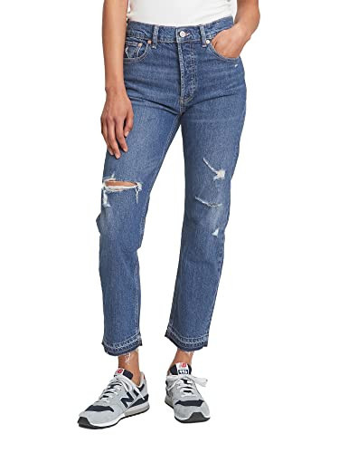 GAP Womens High Rise Cheeky Straight Jeans Medium WASH 32 | Amazon (US)