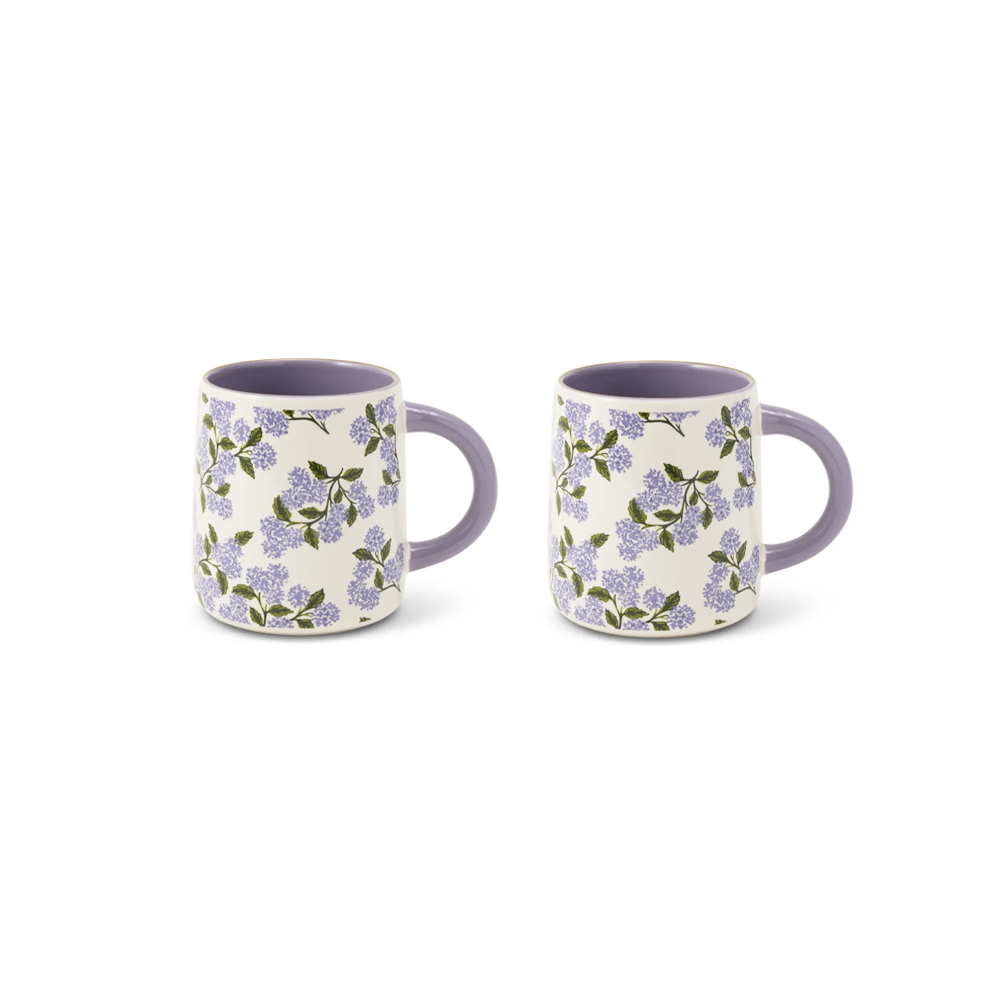 Thyme & Table 14.5 fl oz Purple Hydrangeas Stoneware Mug, Set of 2 | Walmart (US)