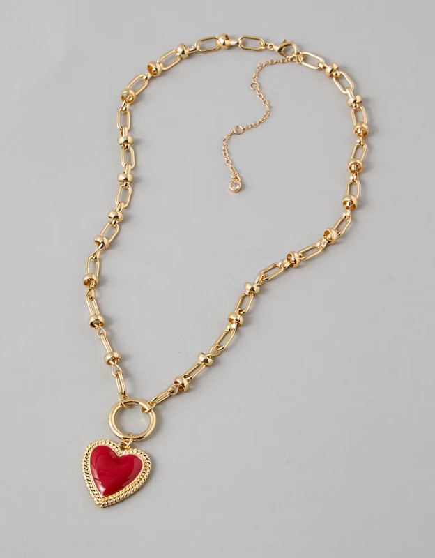 AE Red Heart Necklace | American Eagle Outfitters (US & CA)