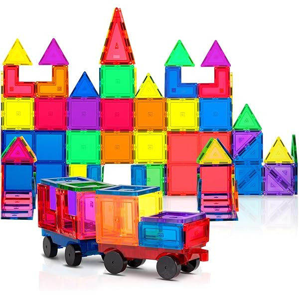 MagHub Magnet Toys Magnetic Tiles, 85 PCS Magnetic Building Blocks Set Learning Educational Toys for | Amazon (US)