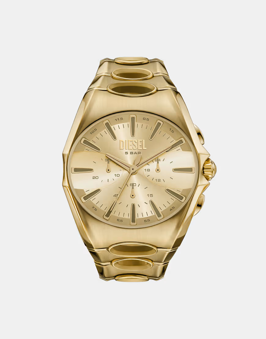 Diesel Men chronograph d-curve, gold stainless steel in gold | ASOS (Global)