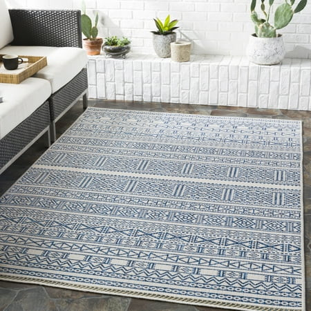 Art of Knot Urso 6' x 6' Bright Blue Oriental Outdoor Rug | Walmart (US)