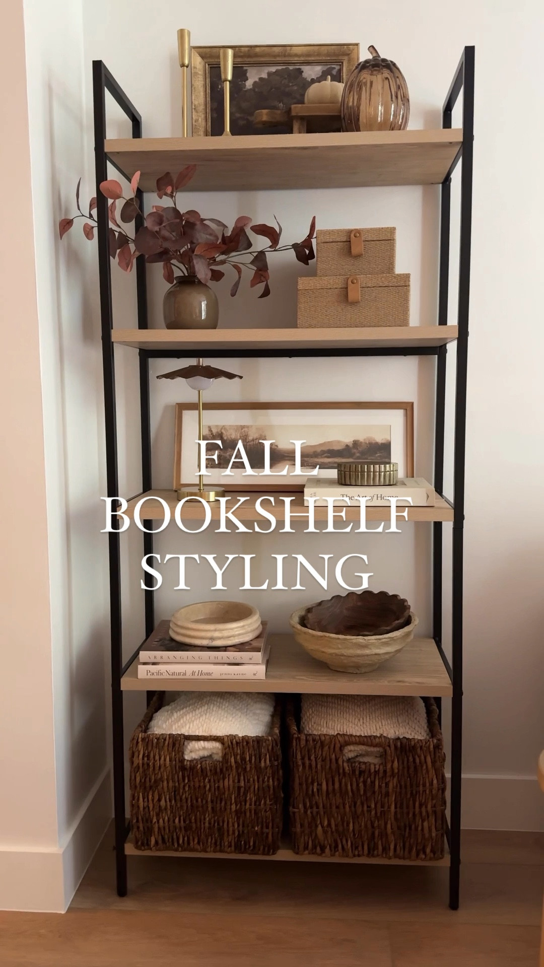 Fall bookshelf styling with the majority of items from target and a few from amazon! If any styles aren’t available then I linked similar options 🤎🍂

#LTKSeasonal #LTKVideo #LTKHome
