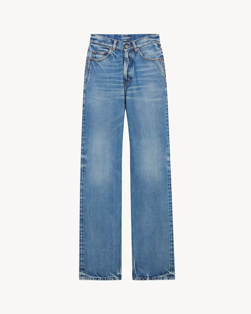 v-waist long baggy jeans in 50's blue | Saint Laurent Inc. (Global)