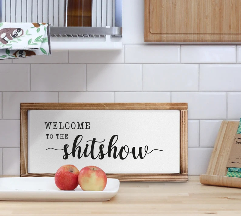 MAINEVENT Welcome to the Shit Show Sign - Rustic Farmhouse Decor for the Home Sign - Wall Decorat... | Etsy (US)
