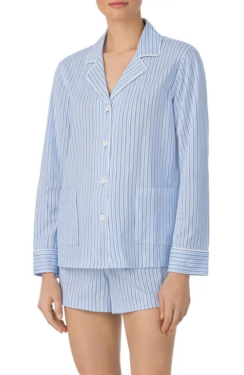 Lauren Ralph Lauren Print Organic Cotton Short Pajamas in Blue Stp at Nordstrom, Size Medium | Nordstrom