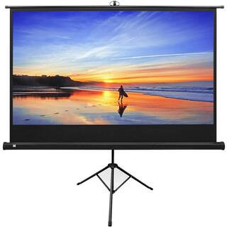 80 in. Projector Screen, Portable Projector Screen and Stand with Carry Bag Package | The Home Depot
