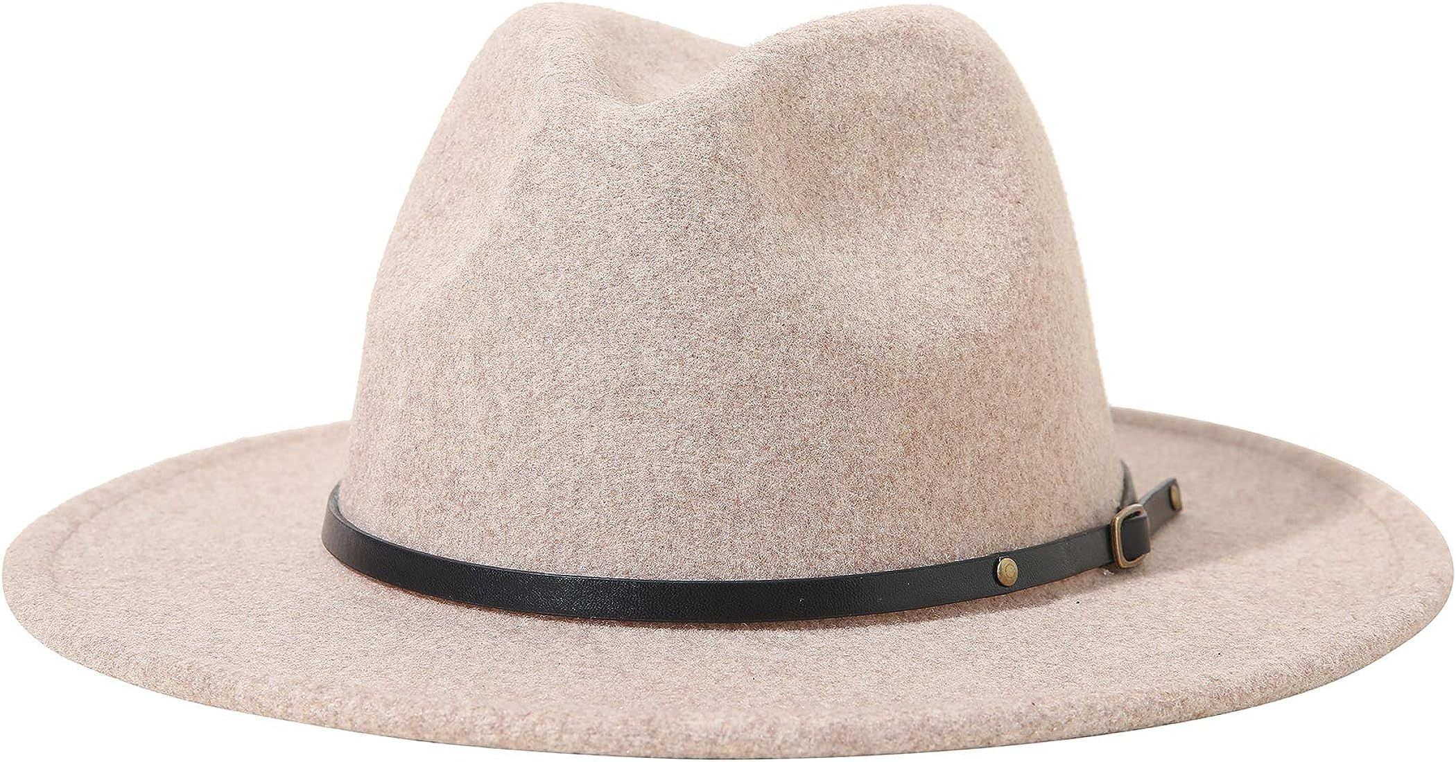 Lanzom Women Lady Classic Wool Fedora Hat with Belt Amazon Finds Amazon Deals Amazon Sales | Amazon (US)