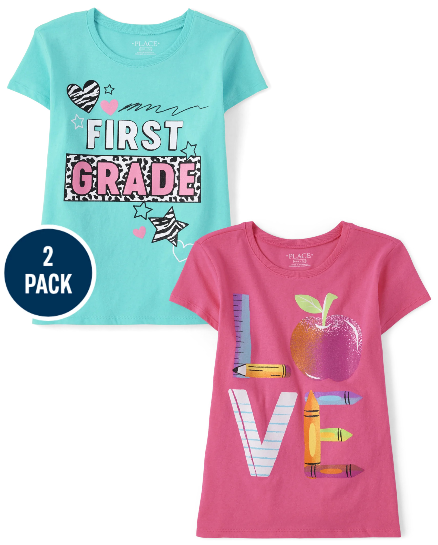 Girls First Grade Graphic Tee 2-Pack - multi color 2 | The Children's Place