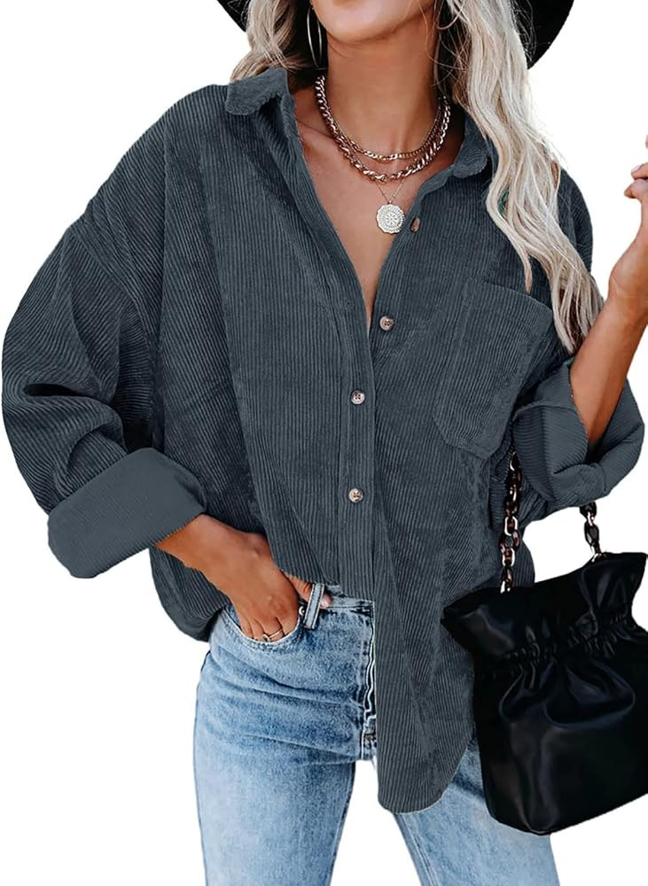 Dokotoo Button Down Shirts Boyfriend Long Sleeve Oversized | Amazon (US)