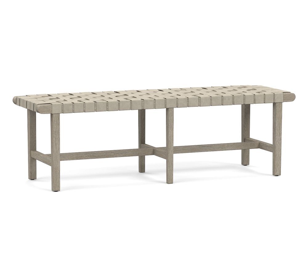 Fenton Woven Leather Bench | Pottery Barn (US)