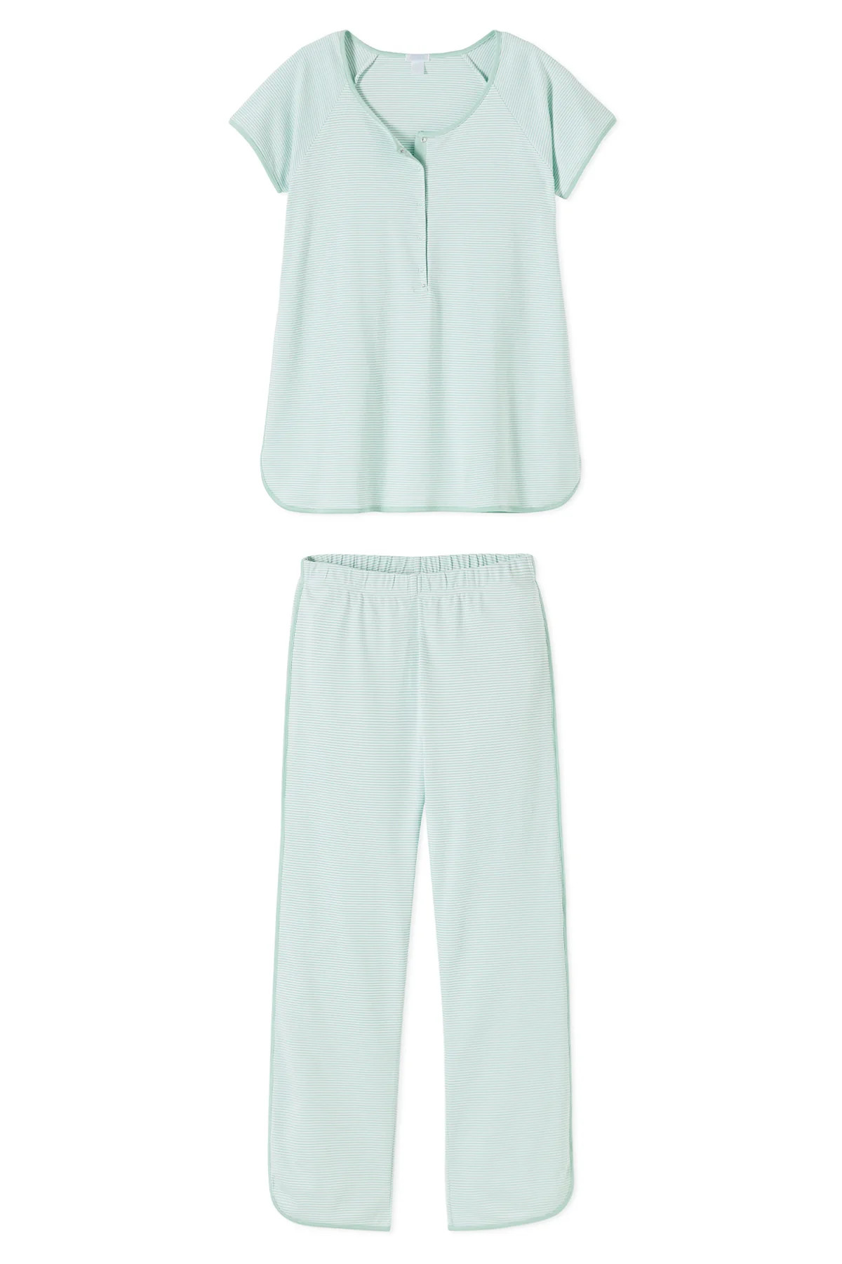 Pima Maternity Short-Long Set in Parisian Green | Lake Pajamas
