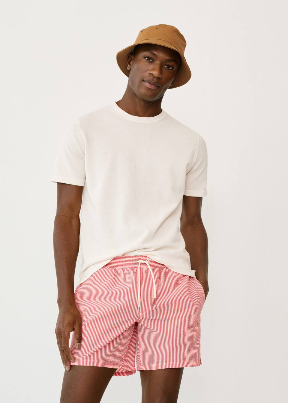 Seersucker swimming trunks | MANGO (US)