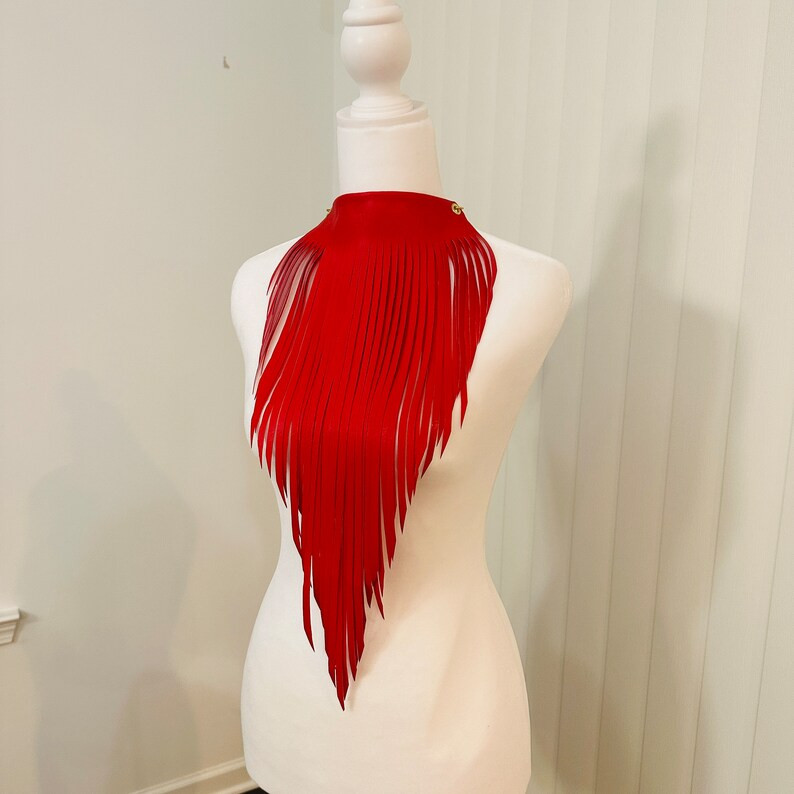 Boho Vibes Leather Fringe Necklace Long Turquoise Tassel Choker Statement Jewelry Layered Necklac... | Etsy (US)