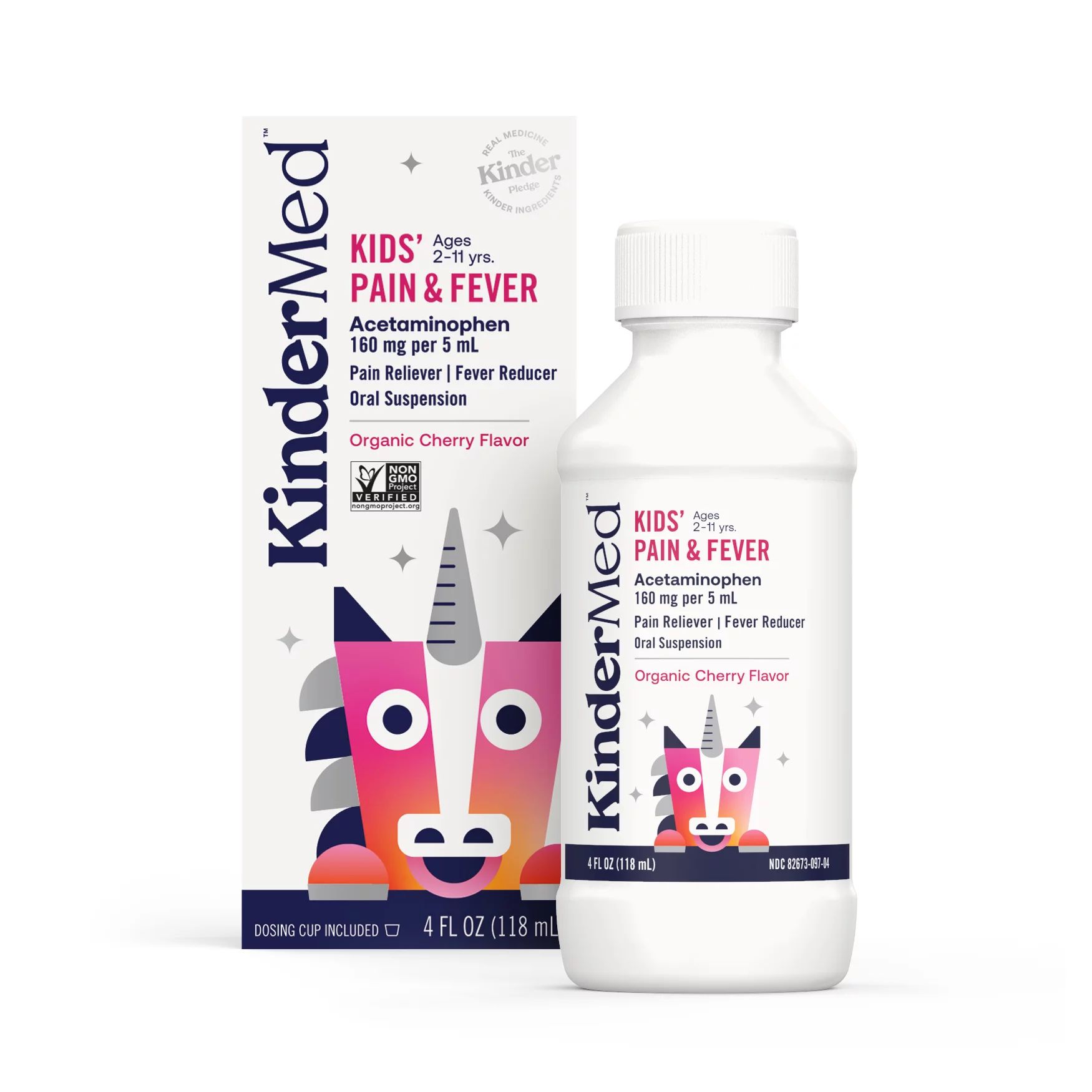 KinderMed Kids’ Pain and Fever, Oral Suspension, Organic Cherry Flavor, 4 oz (118 mL) | Walmart (US)