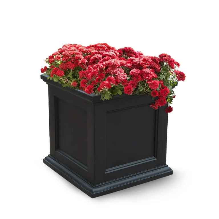 Mayne Fairfield 20" x 20" x 20" Square Black Self Watering Plastic Planter | Walmart (US)