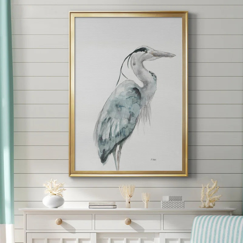 BLUE HERON I - Picture Frame Print on Canvas | Wayfair North America