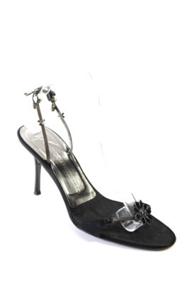 Giuseppe Zanotti Design Womens Black Floral Accent Strappy Sandals Shoes Size6.5  | eBay | eBay US