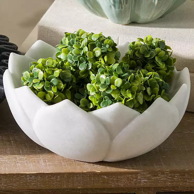 Faux Marble Lotus Decorative Bowl | Kirklands