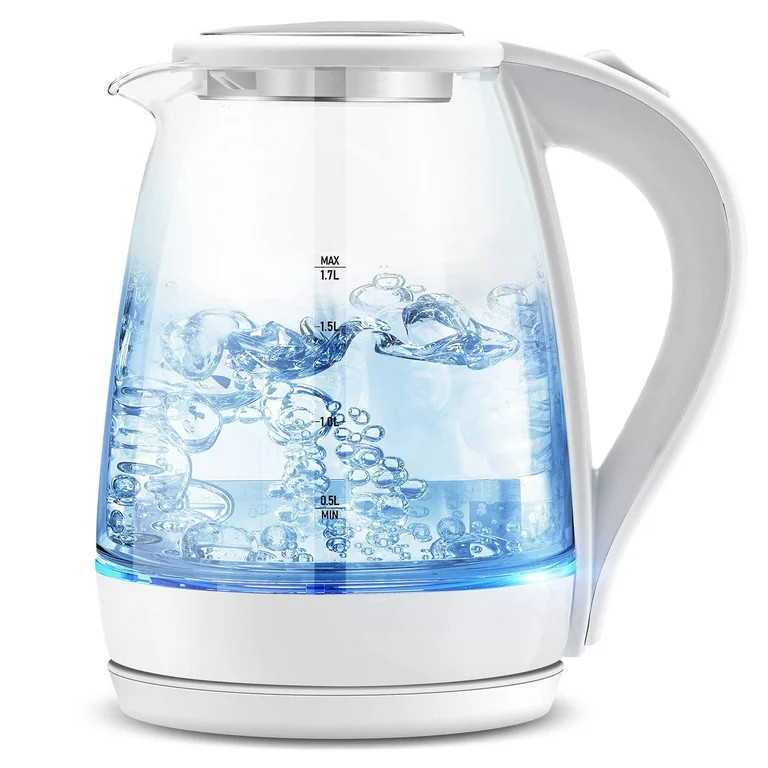 Electric Kettle - 1.7L Hot Water Boiler - Glass Tea kettle with Wide Opening and Led Indicator, A... | Walmart (US)