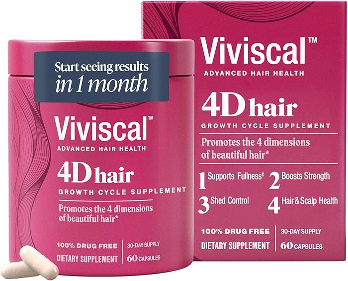 Viviscal 4D Hair Growth Cycle Supplements for Women for Full, Strong, and Healthy Hair; Made with... | Amazon (US)