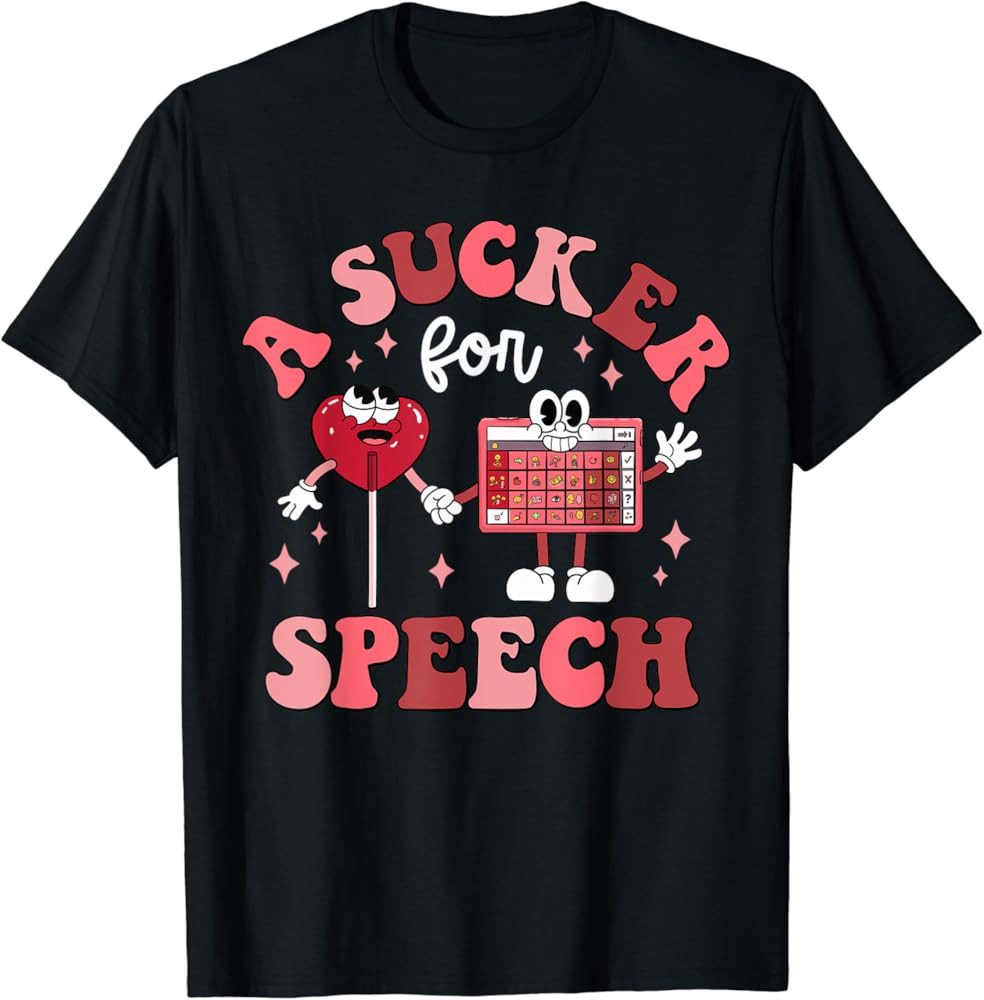 A Sucker For Speech Therapy Therapist SLP Valentines Day T-Shirt | Amazon (US)