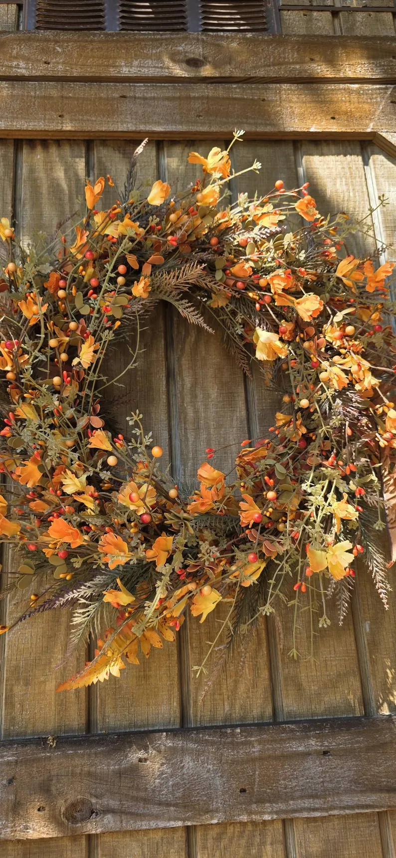 Handmade Fall Floral Mix Wreath,  Autumn Door Decor, Natural Grapevine Wreath, Gift | Etsy (Global)