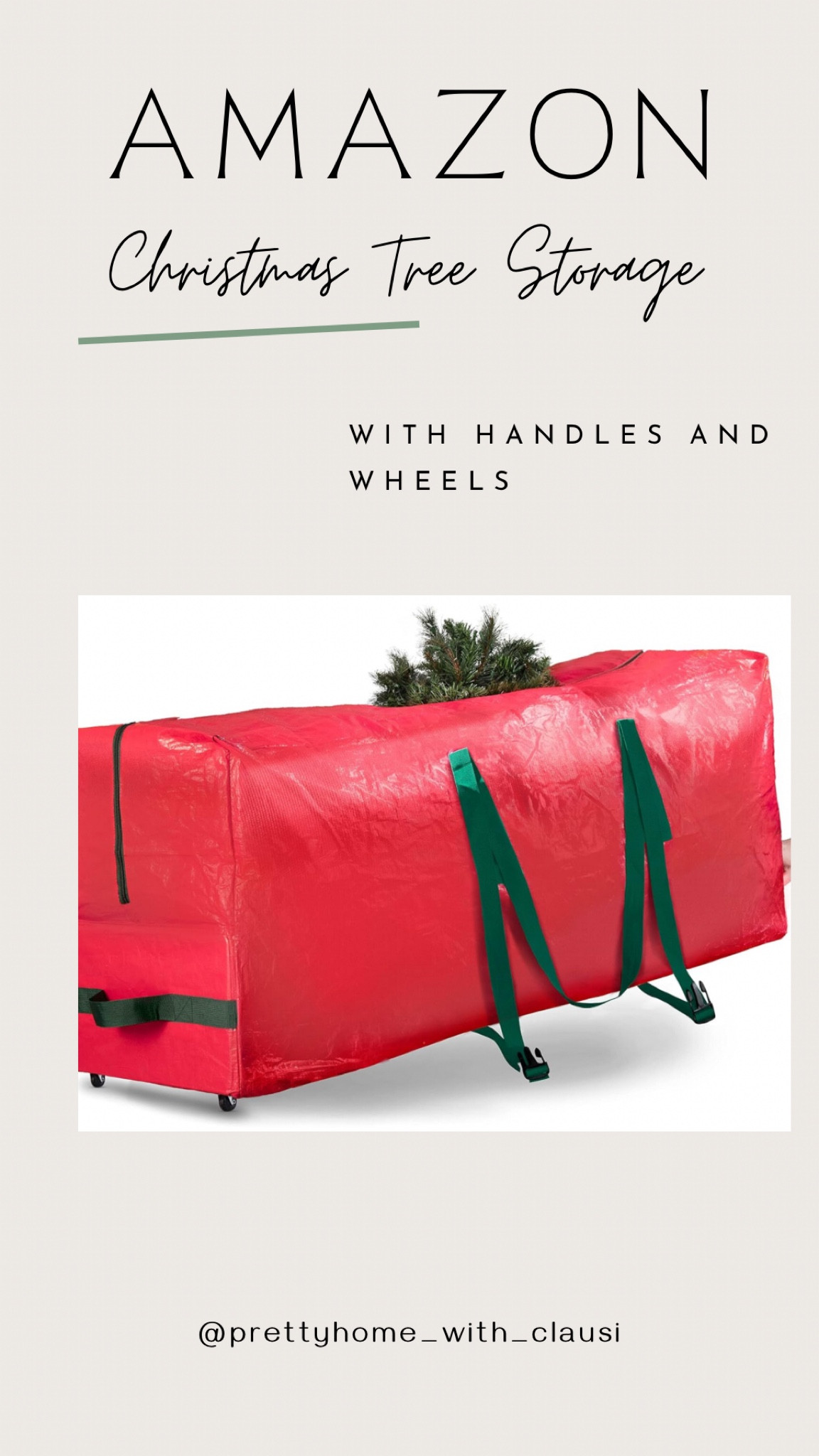 Christmas tree storage for 7.5ft or 9ft trees. The bag comes with handles and wheels for easy transportation.

#LTKhome #LTKSeasonal #LTKHoliday