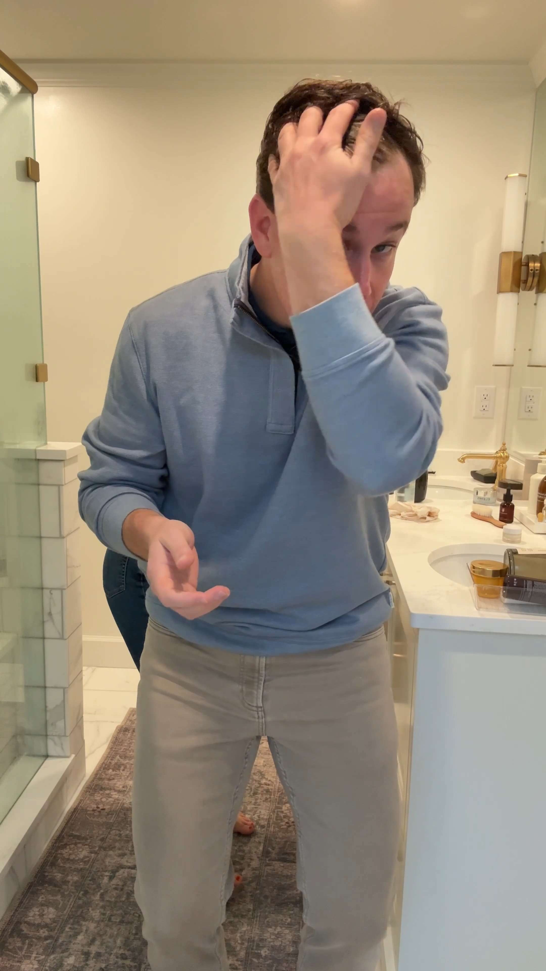 Getting ready with Tommy! He swears by this hair gel. 

 #LTKgrwm #LTKmorningroutine #LTKMens