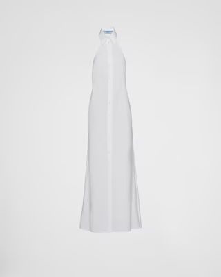 Longue robe-chemise en popeline | Prada Spa (EU + UK)
