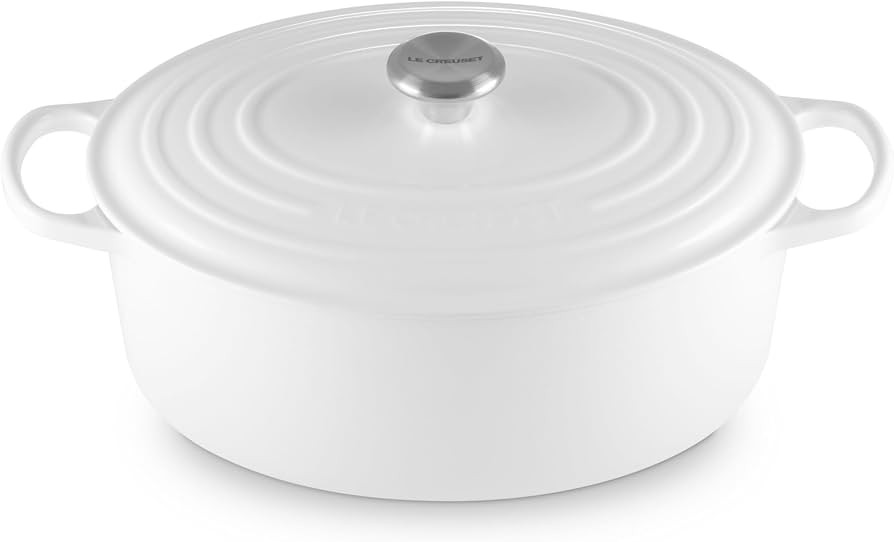 Le Creuset Enameled Cast Iron Signature Oval Dutch Oven, 8 qt., White | Amazon (US)