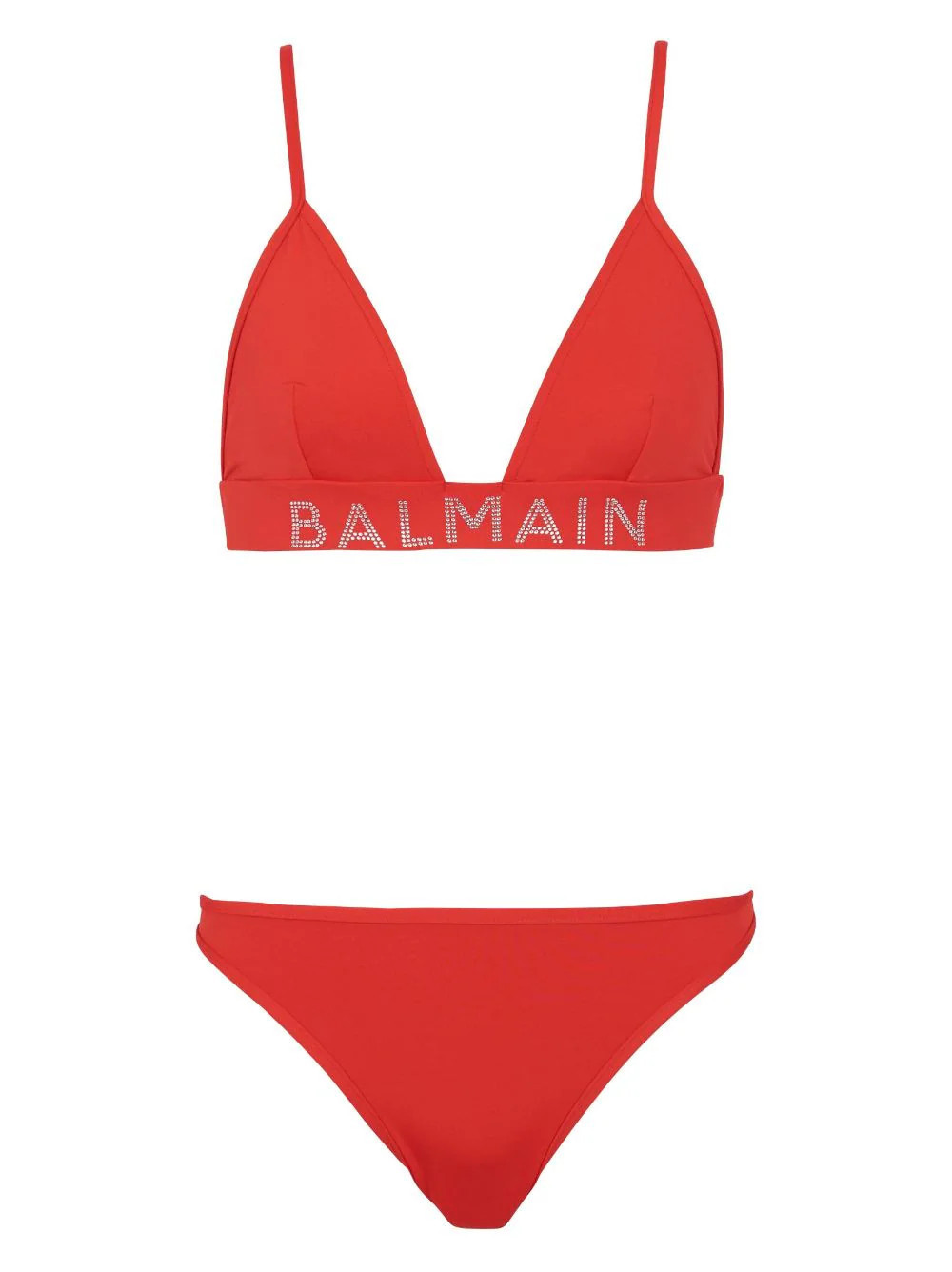 Balmain Logo-Embellished Bikini Set — Red - 36 | Italist Inc.