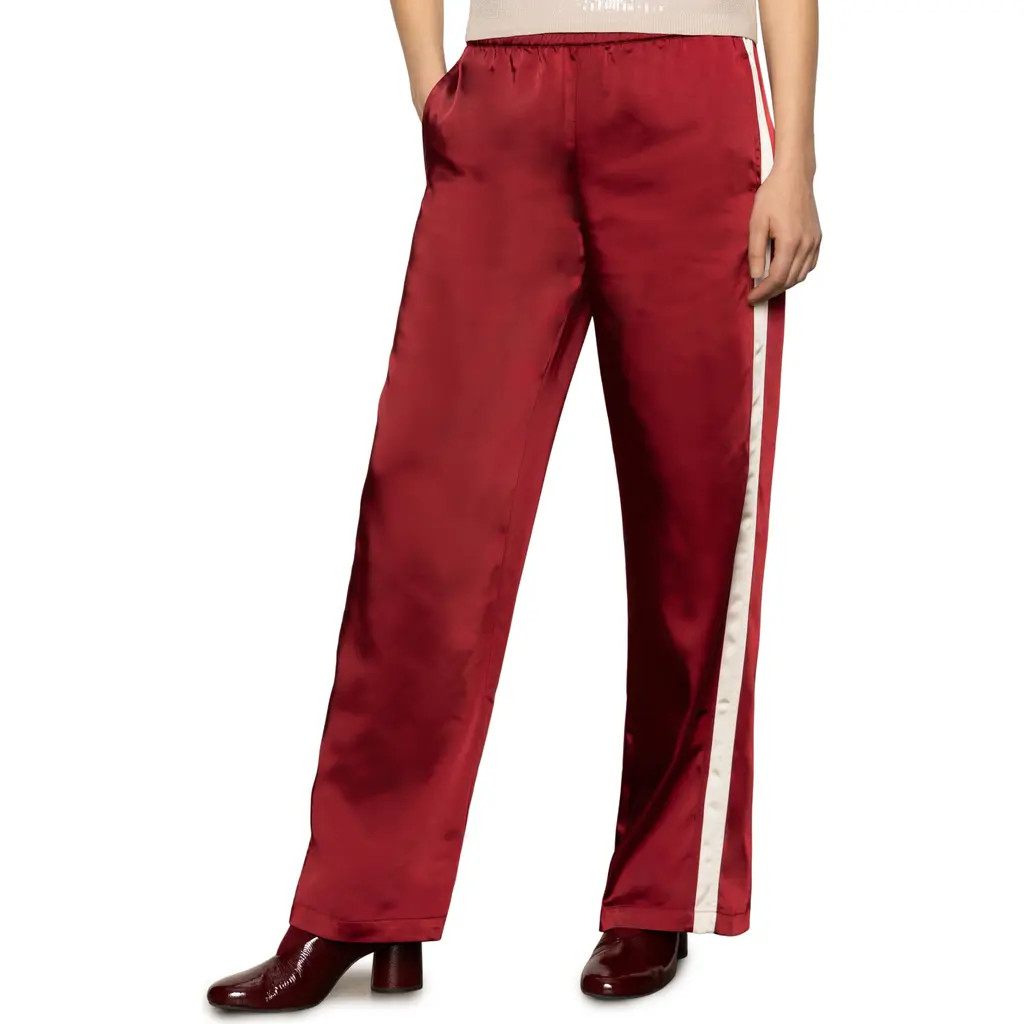 Sanctuary Satin Track Pants in Crimson at Nordstrom, Size X-Large | Nordstrom
