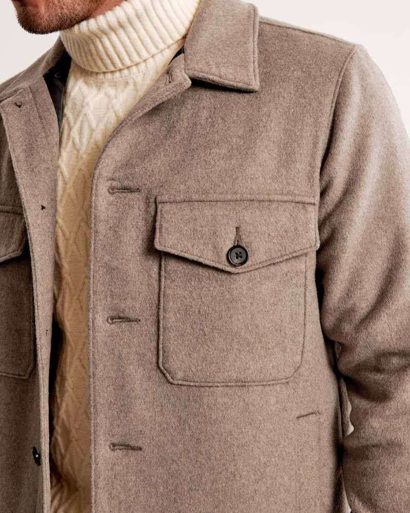 Men's Elevated Wool-Blend Shirt Jacket | Men's Coats & Jackets | Abercrombie.com | Abercrombie & Fitch (US)