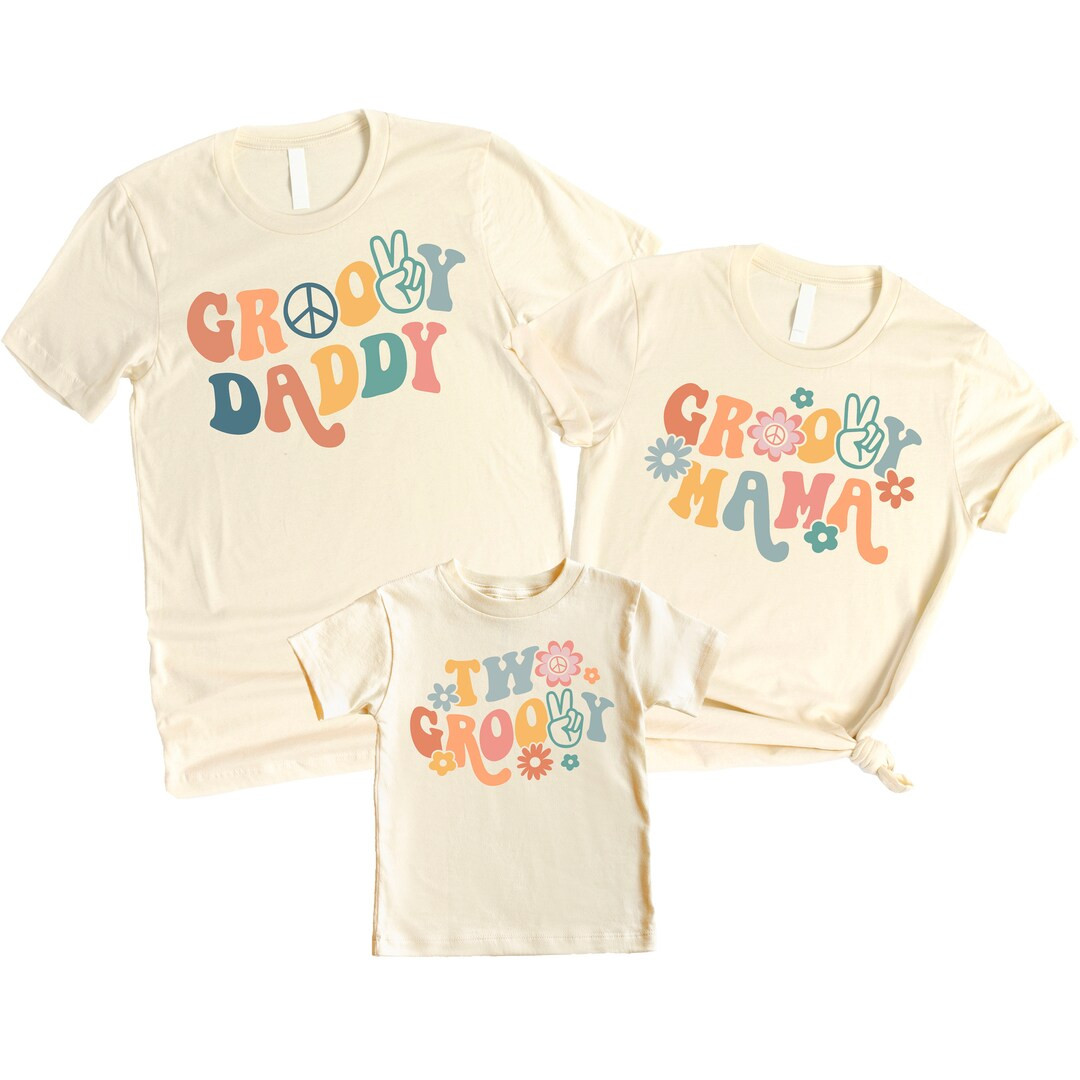 Two Groovy Retro 2nd Birthday Matching Family Outfits for Mom - Etsy | Etsy (US)