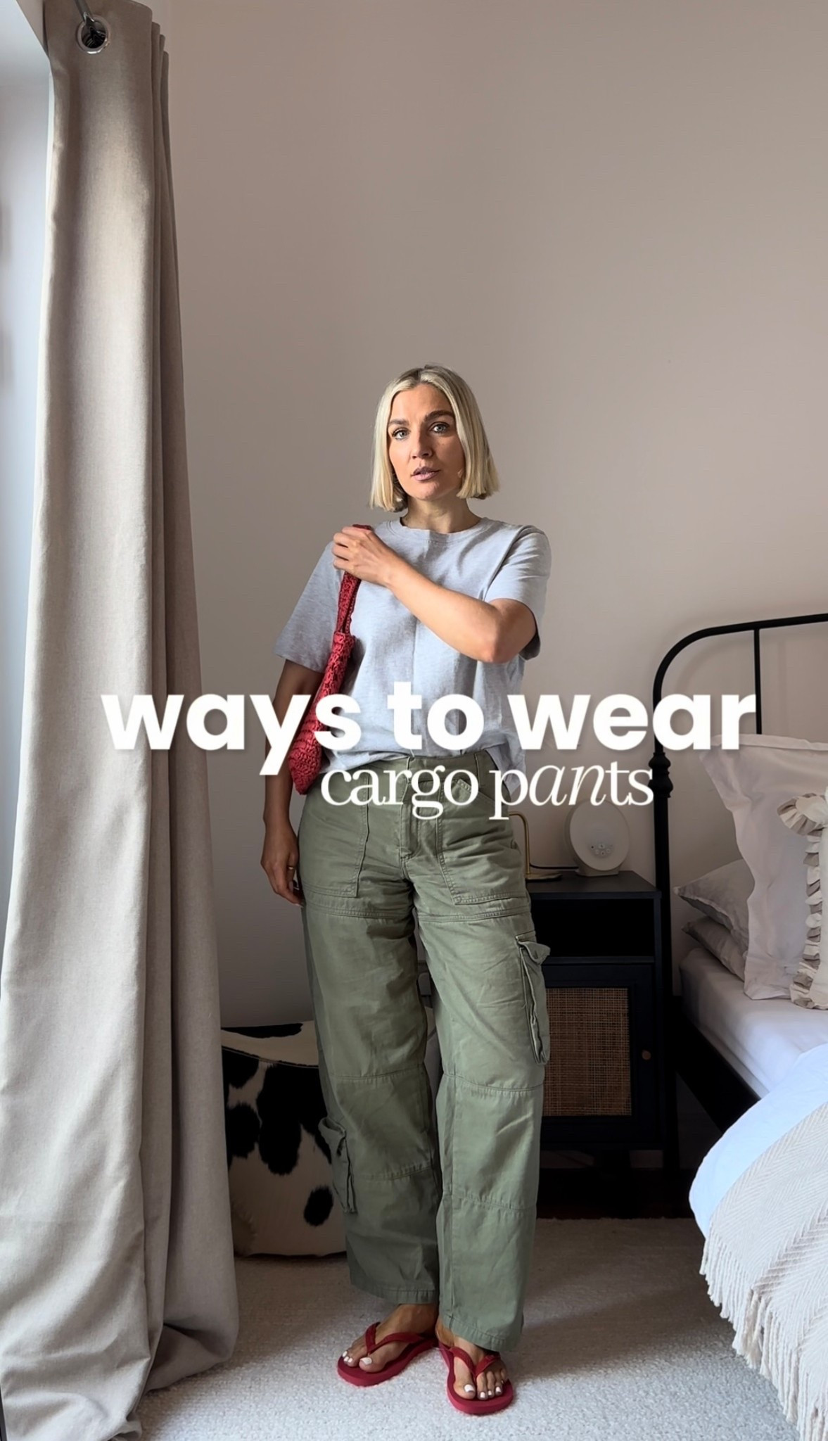 Cargo pants 
Khaki trousers
Khaki cargo pantss
Spring trousers 
Red Havaianas flip flops 
Red crochet bag
Brown suede bag
Boxy grey t-shirt
New balance 240l

Spring outfits
Spring trends
Casual style 

#LTKstyletip #LTKuk #LTKspring