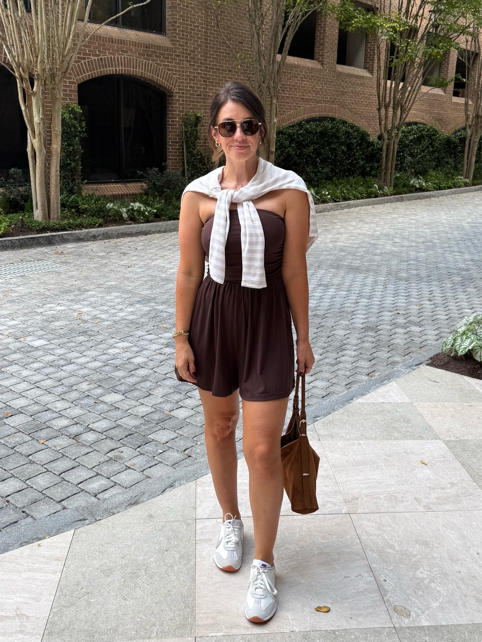 Summer mixed with fall - got this little romper back in the summer and it is THE softest material. You can dress it up or make it more casual!

#LTKootd #LTKOver40 #LTKTravel