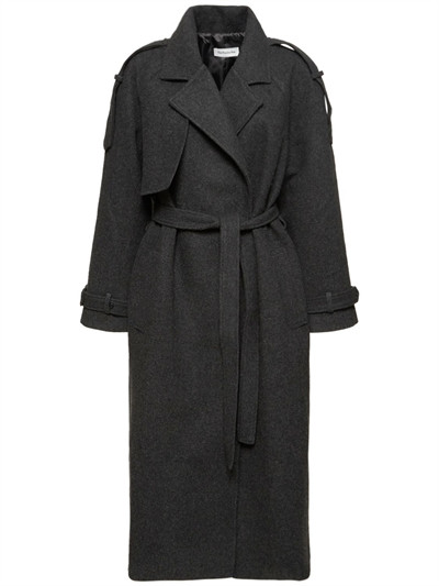 The Frankie Shop - Suzanne wool trench coat - Dark Grey | Luisaviaroma | Luisaviaroma